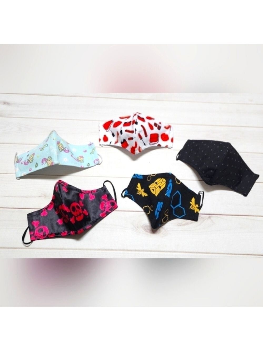 New Bundle of 5 Adult Handmade Face Masks B
